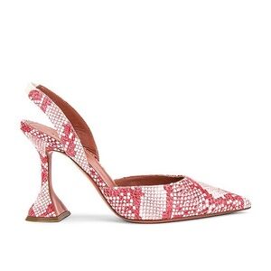 Amina Muaddi Holli Snake-Print Pointed Slingback Pumps